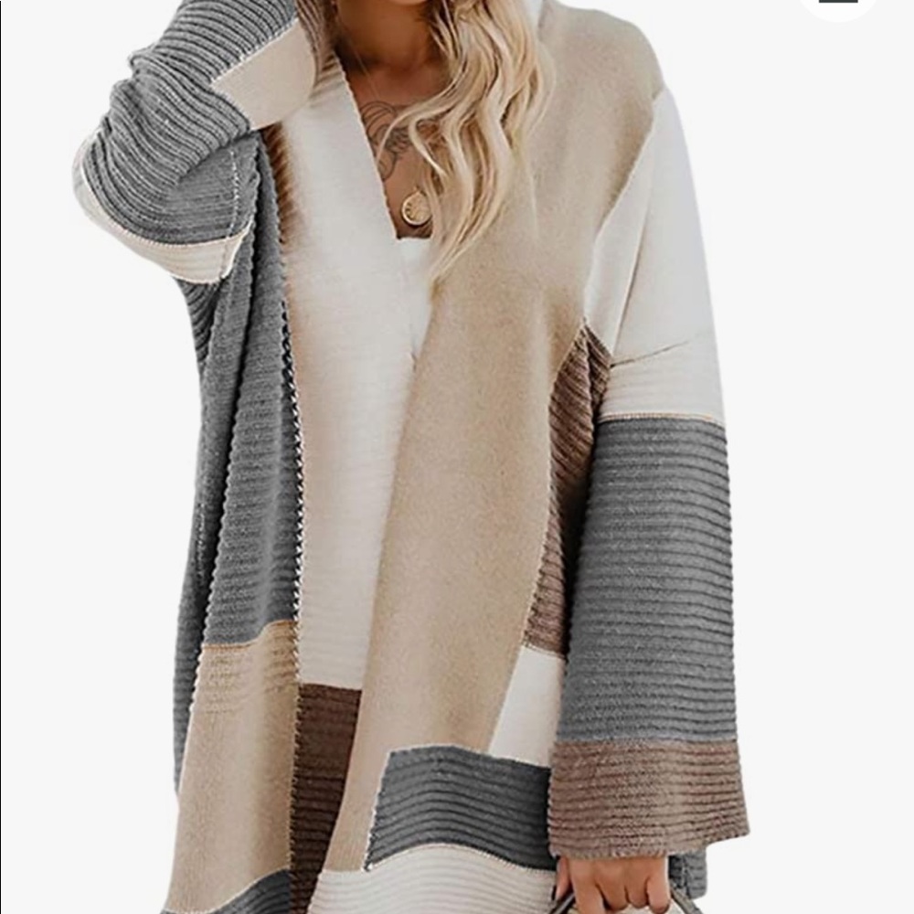 Colorblock Sweater Cardigan